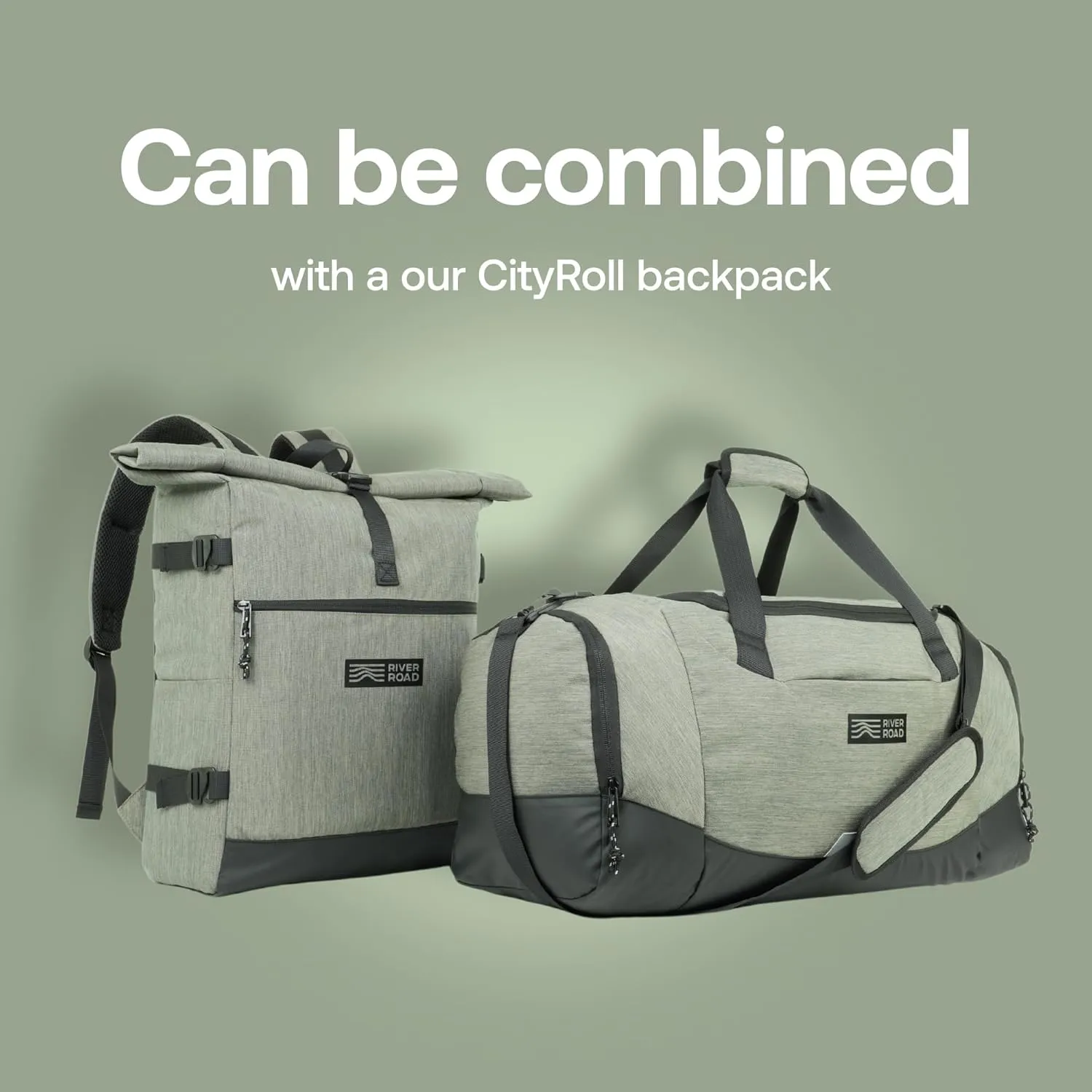 CityRoll 40L Medium Gym Duffle Bag - Workout Duffel Bag for Travel Men and Women with Shoe Compartment - Perfect Carry On (Dark Green)
