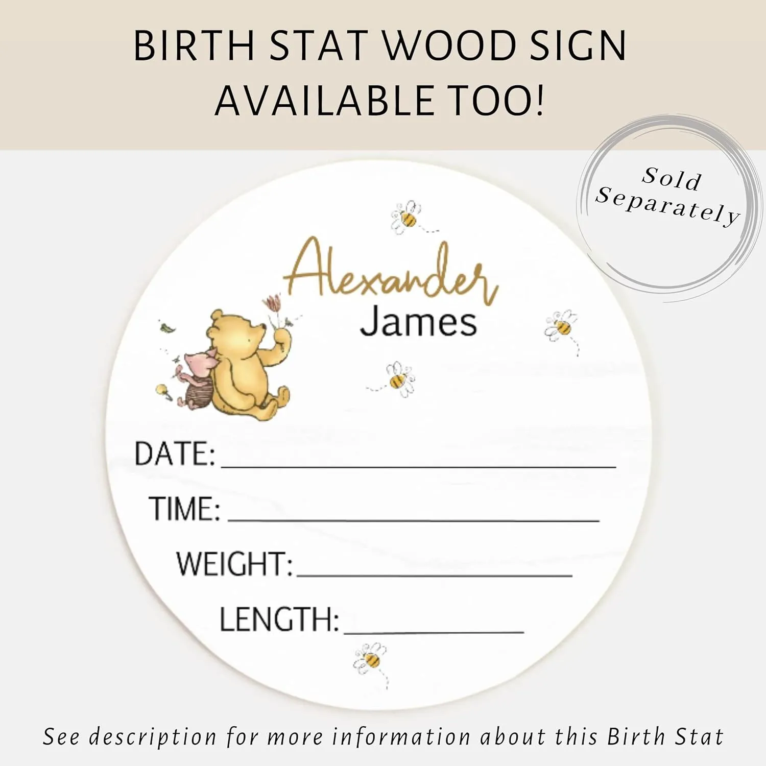 Classic Winnie Bear Baby Milestone Blanket Boy, Pooh Baby Month Blanket Girl, First Year Calendar Monthly Growth Chart, Personalized Name Newborn Photo Mat, Baby Boy Shower Gift (Various Sizes)