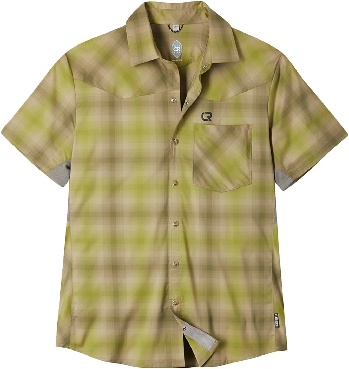 Club Ride Apparel New West Cycling Shirt - Men's Short Sleeve Cycling Jersey - Sport Fit Snap Down Top - 50 UPF Riding Shirt