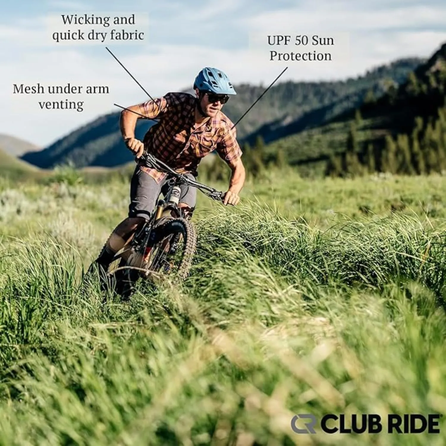 Club Ride Apparel New West Cycling Shirt - Men's Short Sleeve Cycling Jersey - Sport Fit Snap Down Top - 50 UPF Riding Shirt