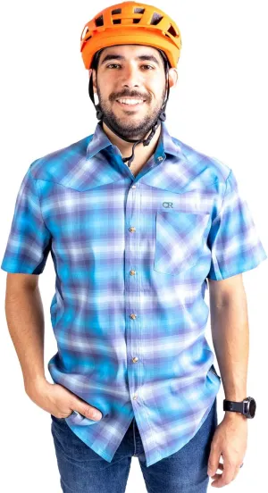 Club Ride Apparel New West Cycling Shirt - Men's Short Sleeve Cycling Jersey - Sport Fit Snap Down Top - 50 UPF Riding Shirt