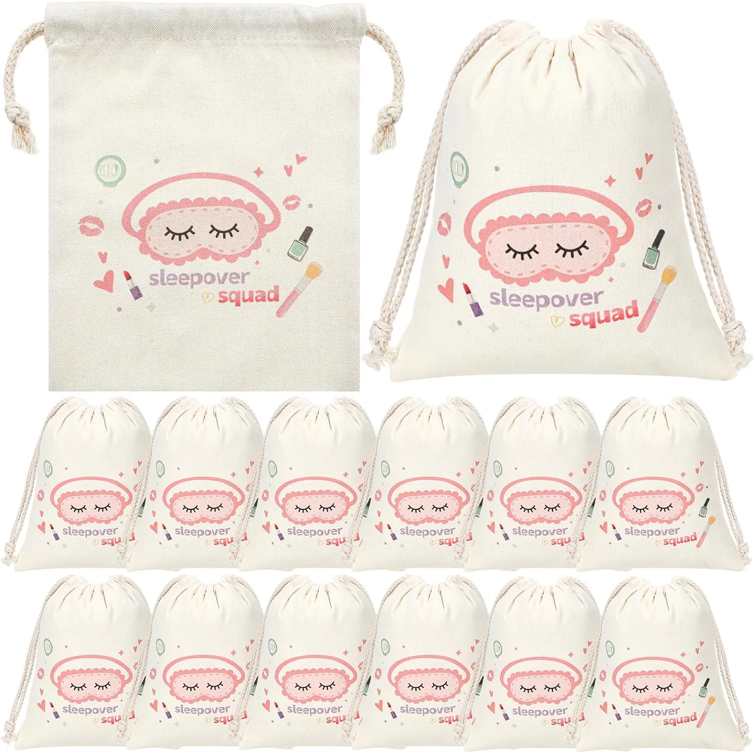 Clysee 12 Pcs Sleepover Party Favor for Women Slumber Gift Bag for Sleepover Spa Squad Party Birthday Gift(Pink)