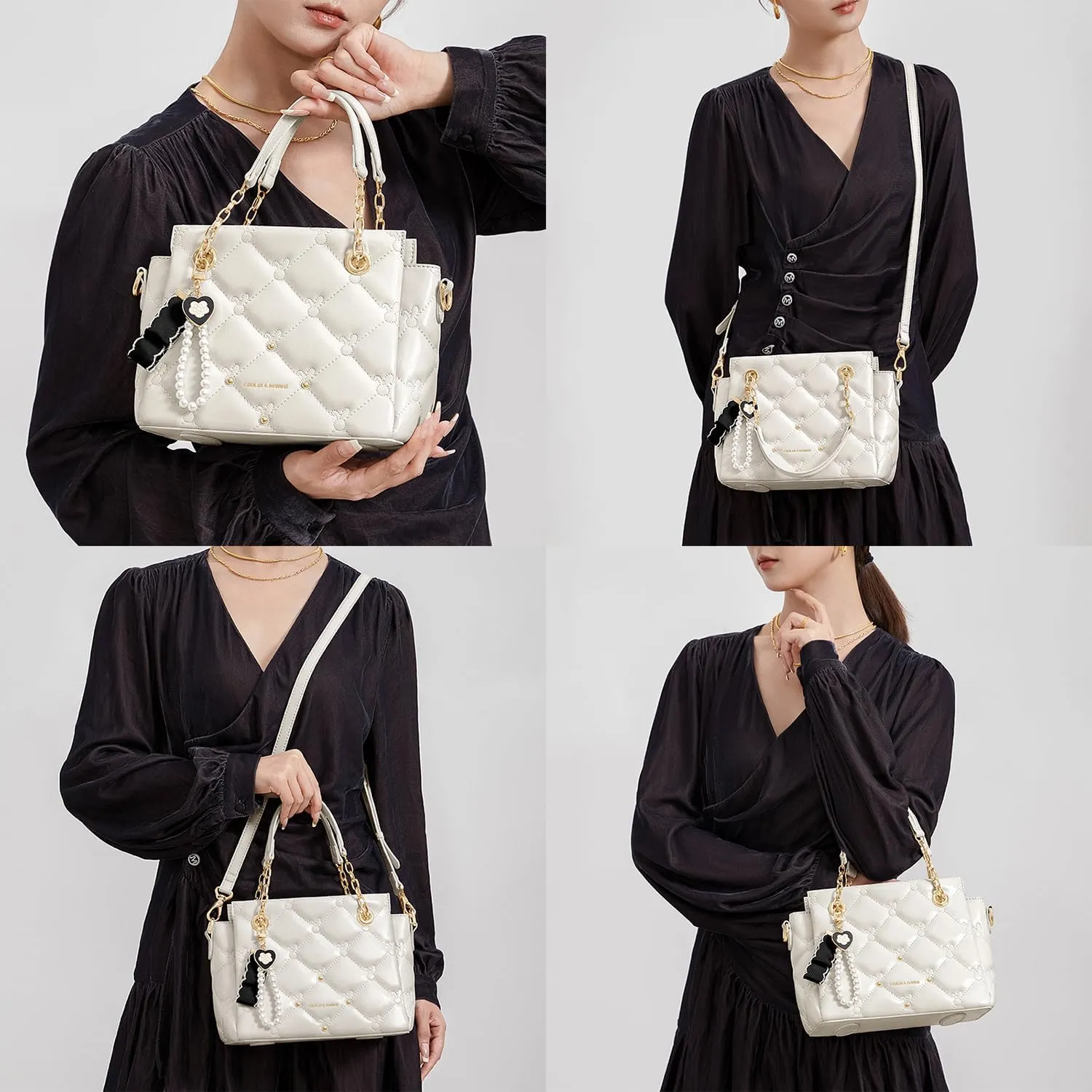 Cnoles Satchel Bag For Women Fashion Leather Handbags and Purses Shoulder Tote Crossbody Top Handle Bags