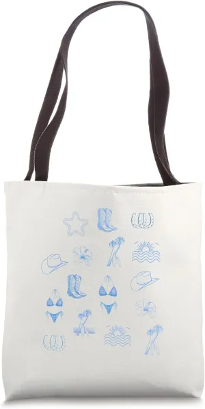 Coastal Cowgirl Beachy Blue Summer Surf Western Tote Bag