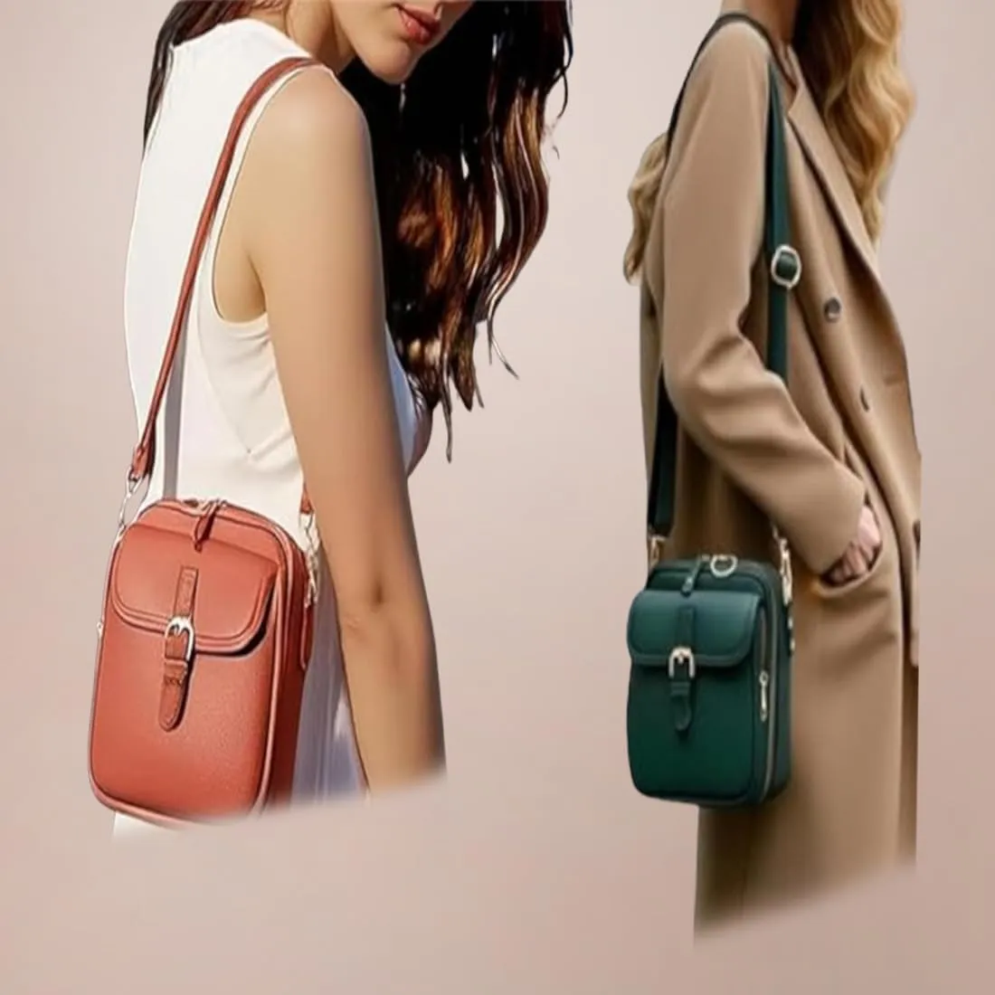 Collaborate Crossbody Leather Bag, Collaboraten 1 Crossbody Leather Bag, Anti-Theft Retro Design, Large Capacity for Women
