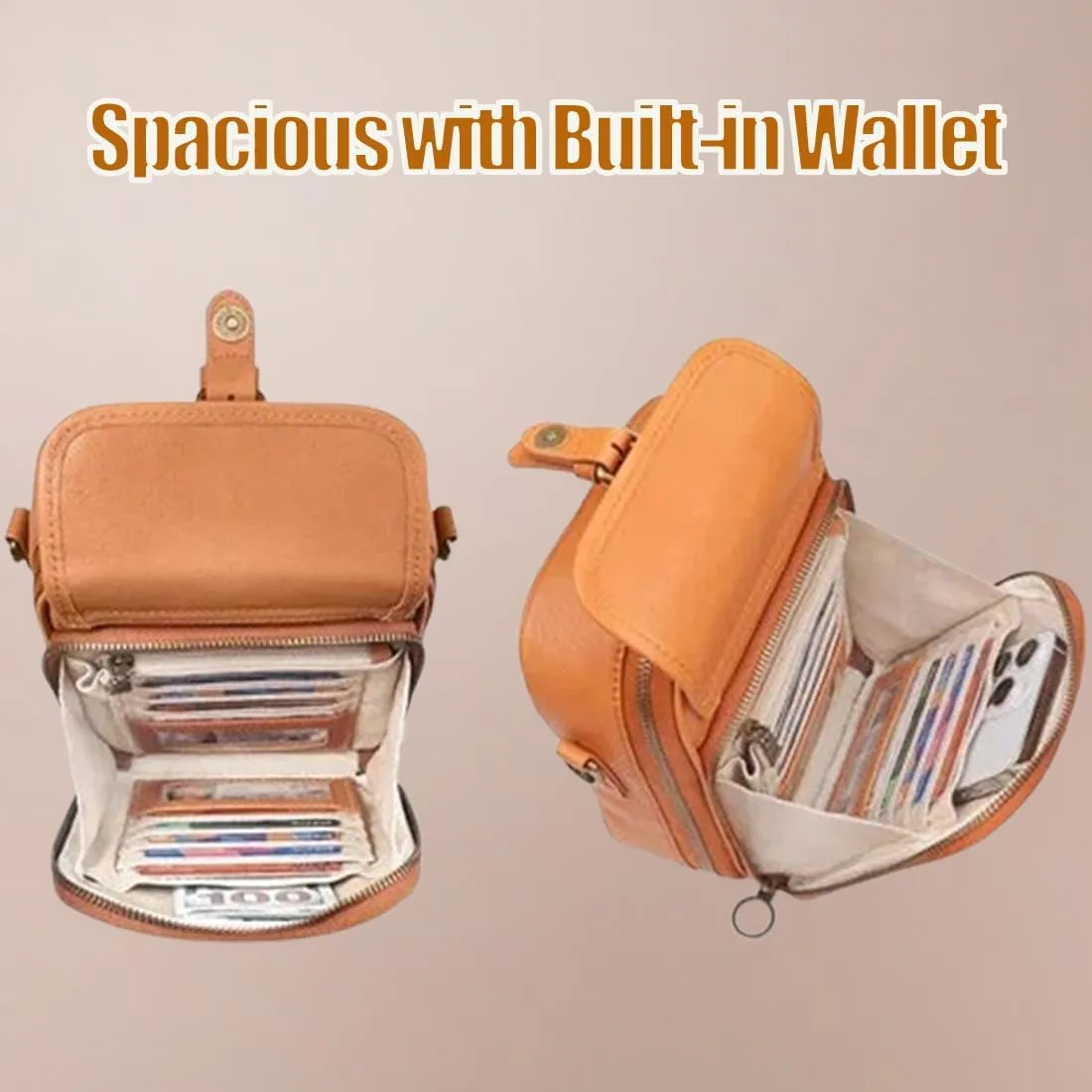 Collaborate Crossbody Leather Bag, Collaboraten 1 Crossbody Leather Bag, Anti-Theft Retro Design, Large Capacity for Women