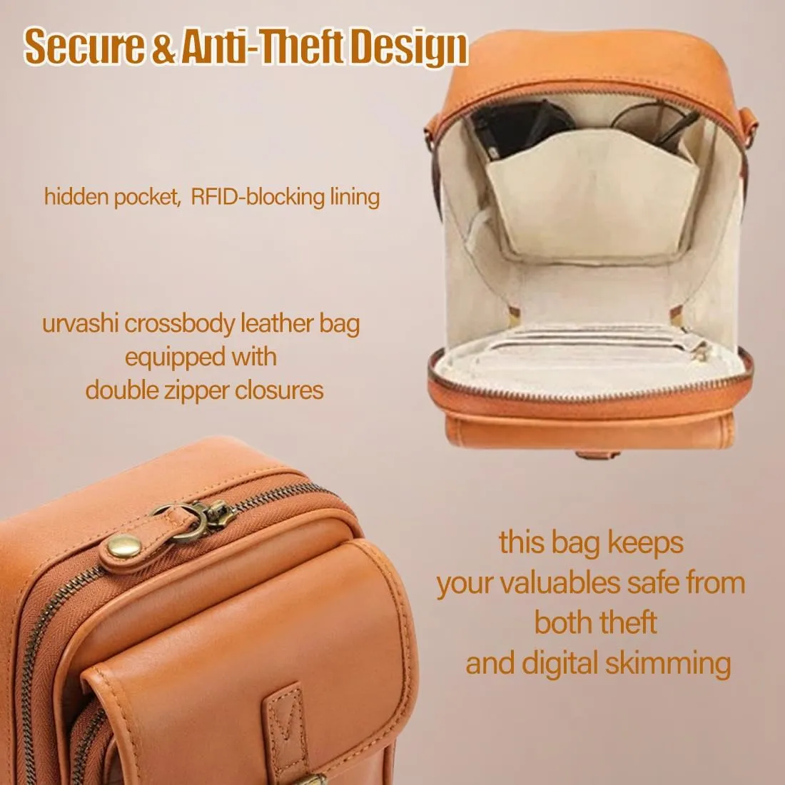 Collaborate Crossbody Leather Bag, Collaboraten 1 Crossbody Leather Bag, Anti-Theft Retro Design, Large Capacity for Women