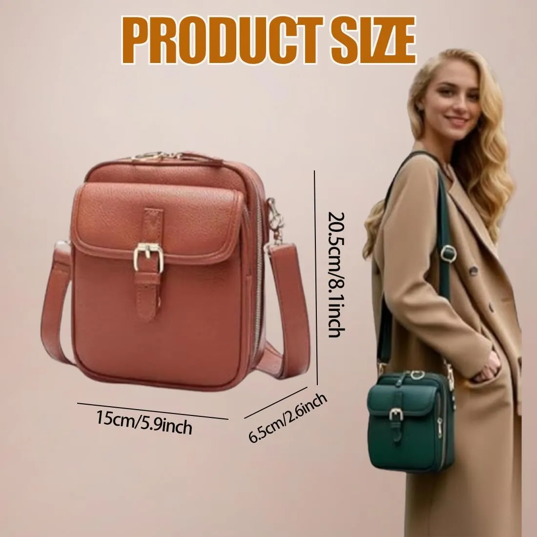 Collaborate Crossbody Leather Bag, Collaboraten 1 Crossbody Leather Bag, Anti-Theft Retro Design, Large Capacity for Women