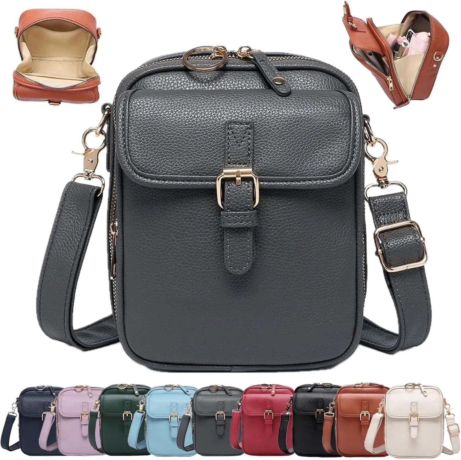 Collaboraten1 Crossbody Leather Bag, Purse Vintage Mini Messenger Bag, Vintage Large Capacity Messenger Bag
