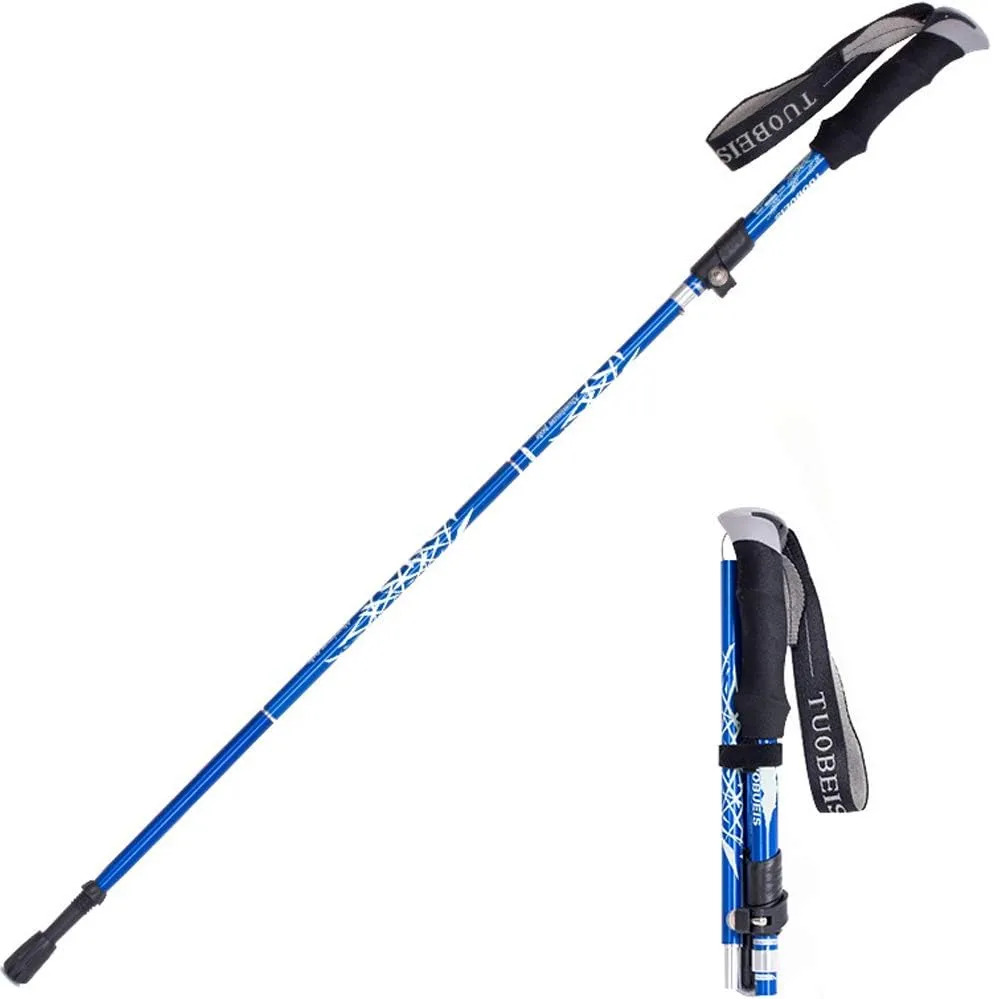 Collapsible Trekking Pole Aluminum Ultralight Travel Trekking Hiking Pole for Men and Women