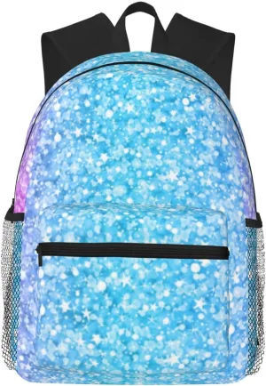 Colorful Retro Glitter And Sparkles Lightweight Packable Backpack Travel Casual Hiking Daypack Foldable Backpack For Men Women