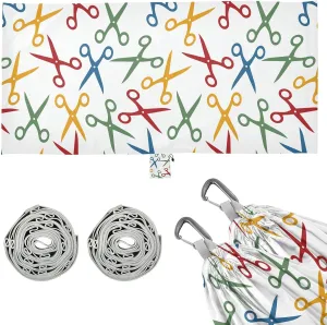 Colorful Scissors Pattern Camping Hammock with Tree Straps, Portable Lightweight Parachute Hammocks Camping Accessories Gear for Indoor Outdoor Backpacking Travel Hiking Beach