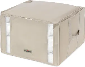 Compactor Space Saver Vacuum Storage Bags for Clothes   Beige Semi-Rigid Box, Durable & Practical, Size M