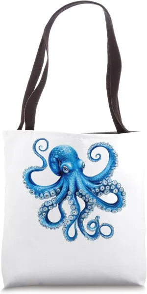 Cool Blue Octopus Sea Ocean Lover,Tentacles Octopus Lover Tote Bag