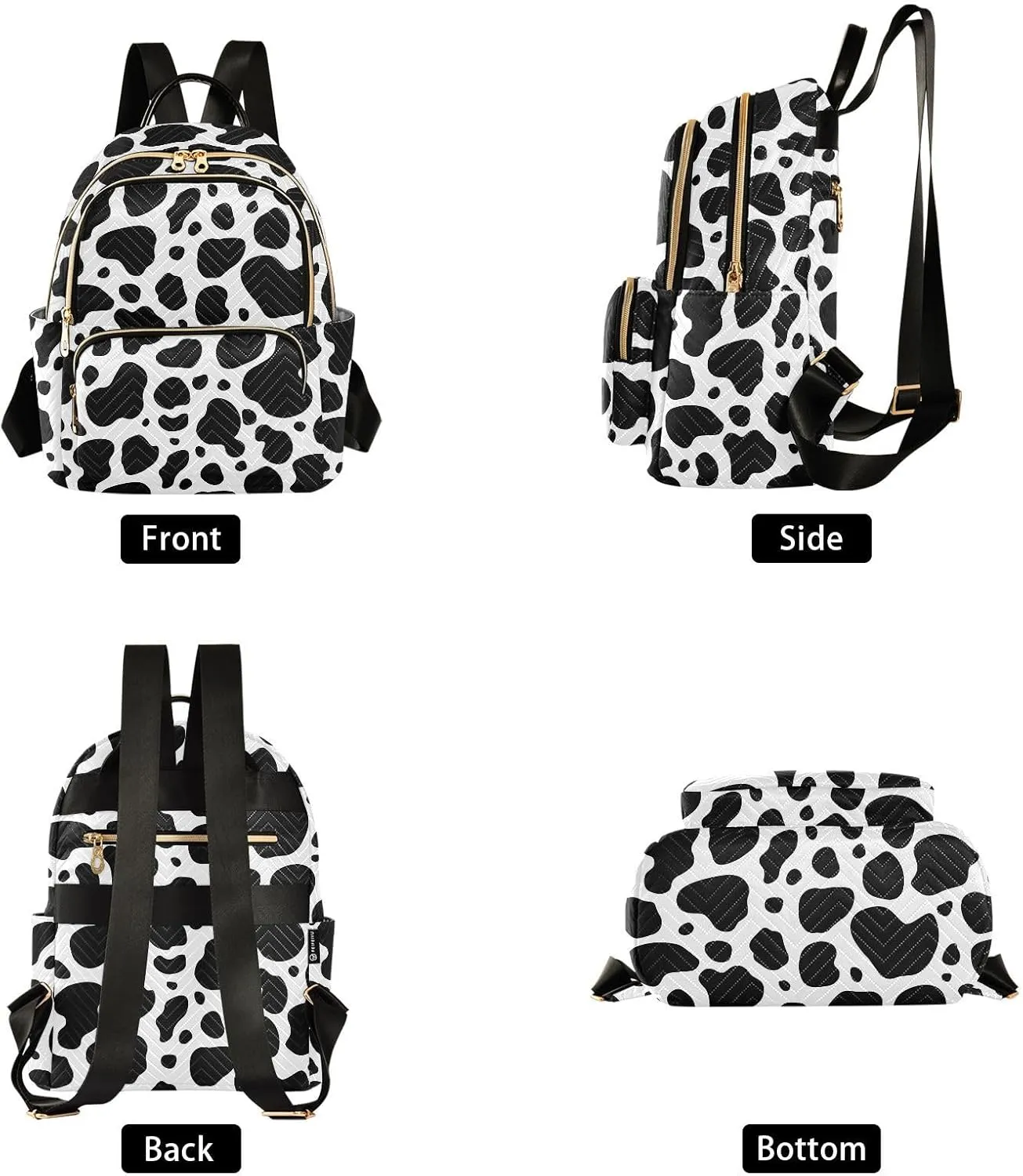 Cow Print Mini Backpack Fashion Backpack Purse for Women,Handbag Shoulder Bag Casual Daypack, Ladies Gift for College Work （M）