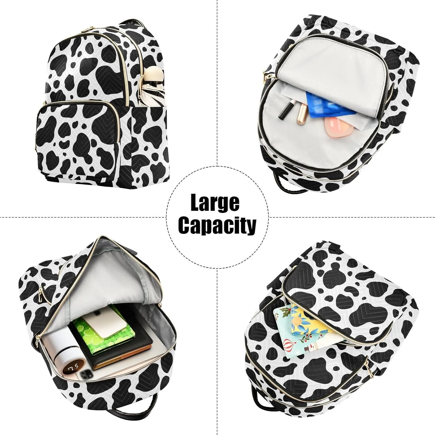 Cow Print Mini Backpack Fashion Backpack Purse for Women,Handbag Shoulder Bag Casual Daypack, Ladies Gift for College Work （M）