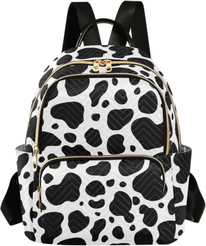Cow Print Mini Backpack Fashion Backpack Purse for Women,Handbag Shoulder Bag Casual Daypack, Ladies Gift for College Work （M）