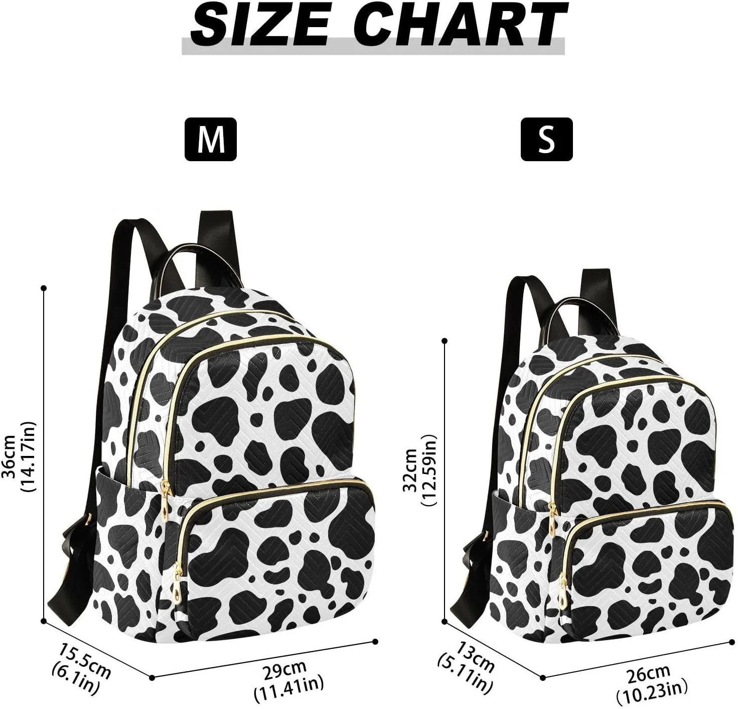 Cow Print Mini Backpack Fashion Backpack Purse for Women,Handbag Shoulder Bag Casual Daypack, Ladies Gift for College Work （M）