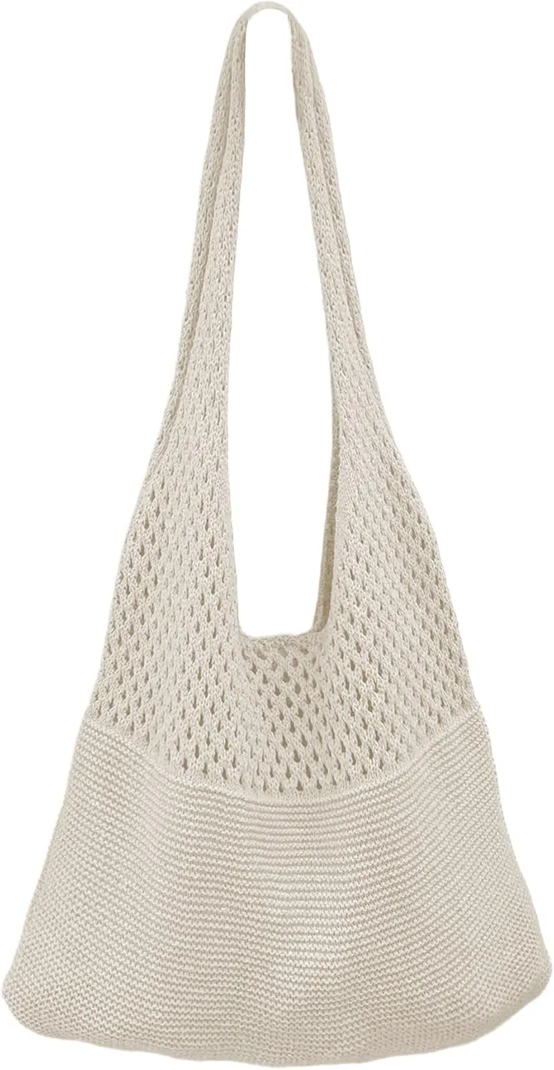 Crochet Tote Bag Women: Knit Bag for Summer Vacation Travel Beachy