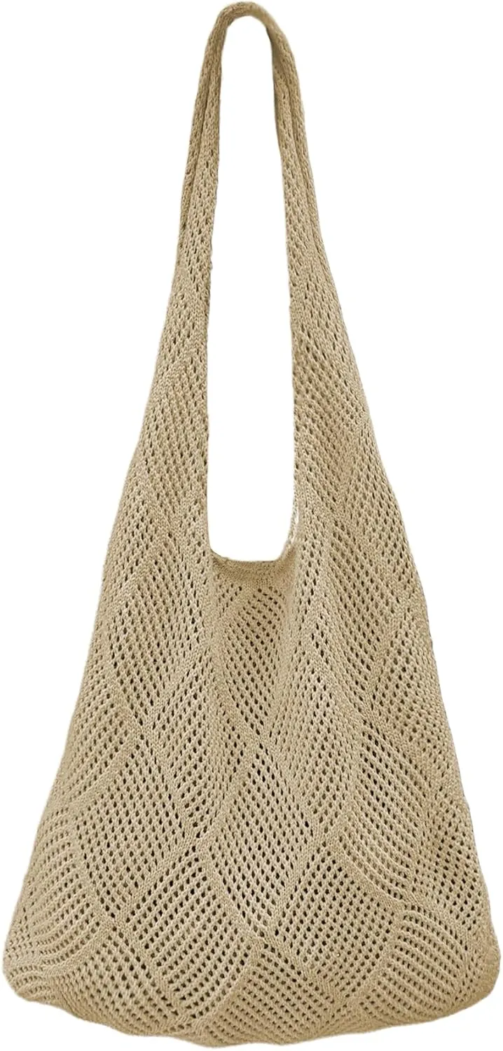 Crochet Tote Bag Women: Knit Bag for Summer Vacation Travel Beachy