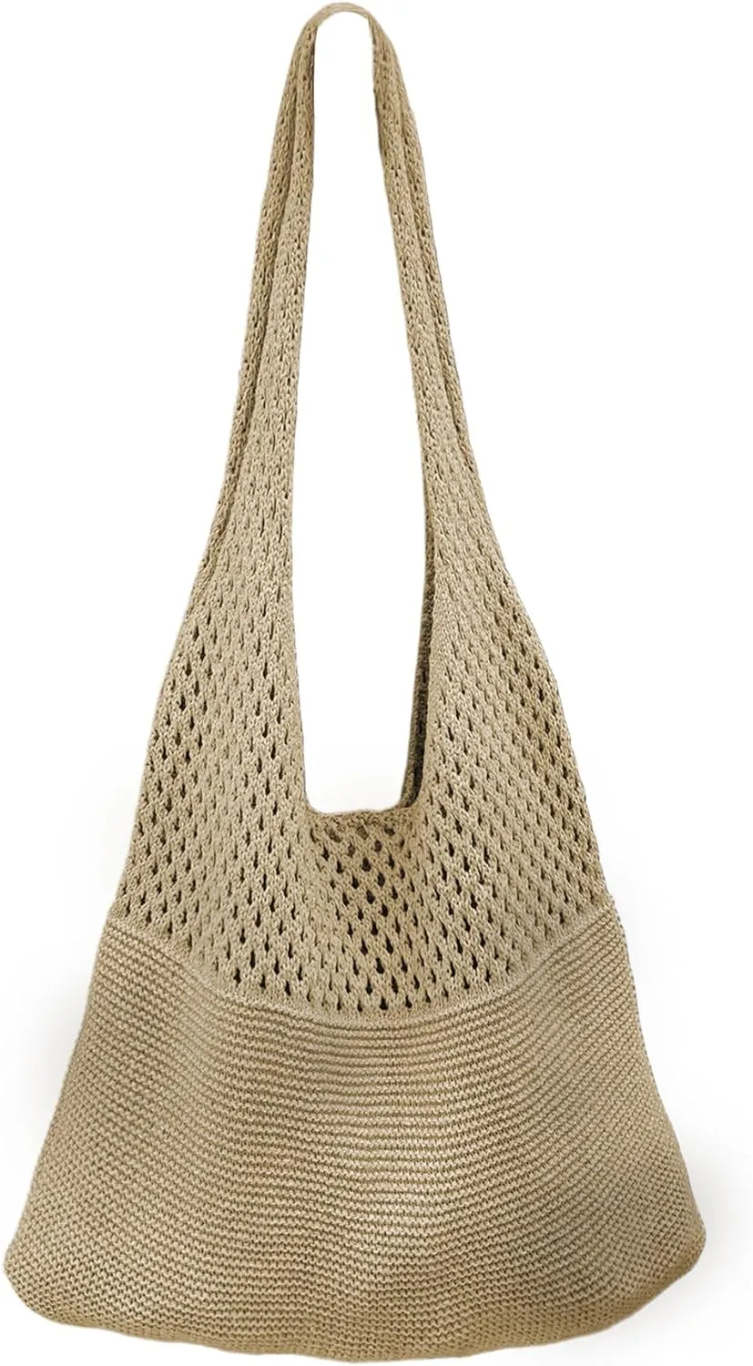 Crochet Tote Bag Women: Knit Bag for Summer Vacation Travel Beachy