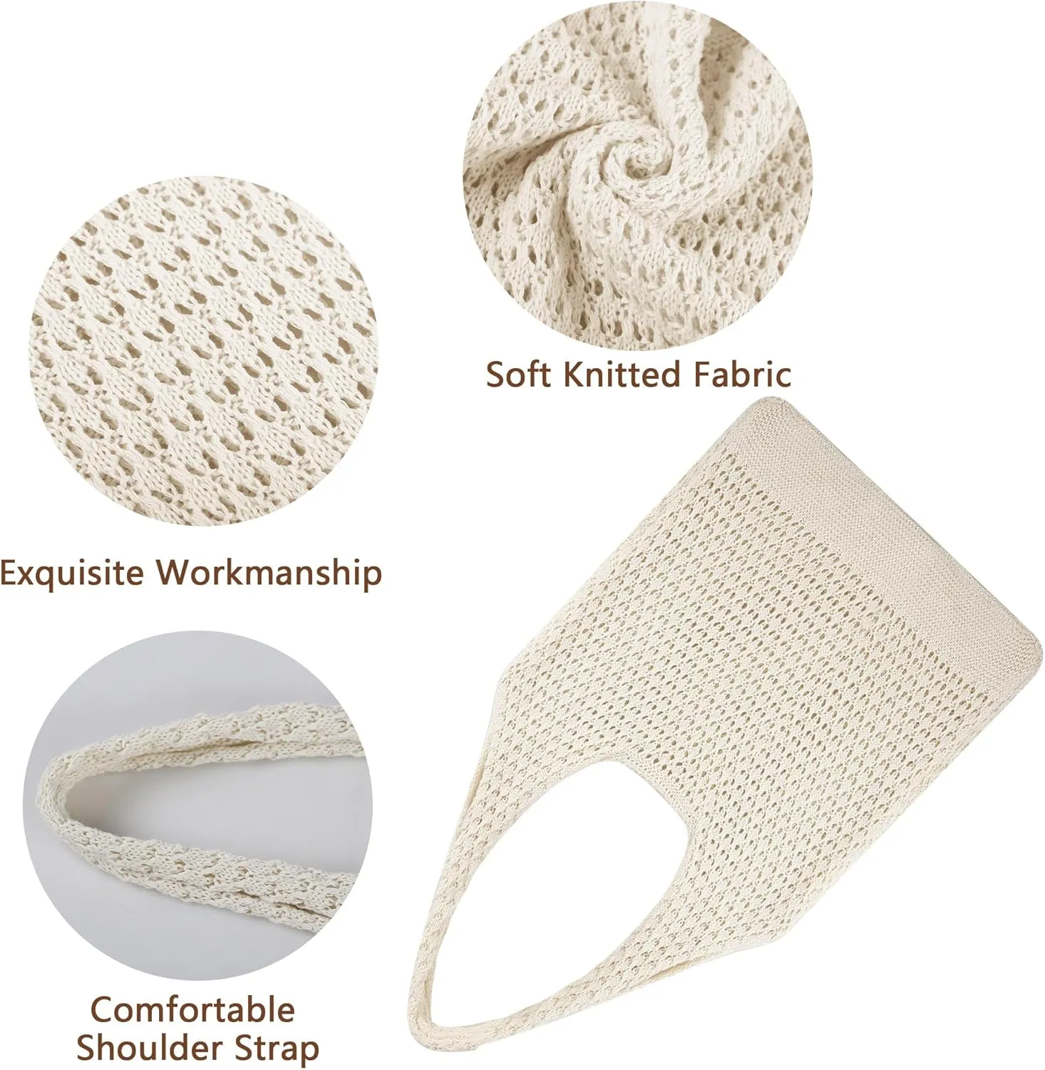 Crochet Tote Bag Women: Knit Bag for Summer Vacation Travel Beachy