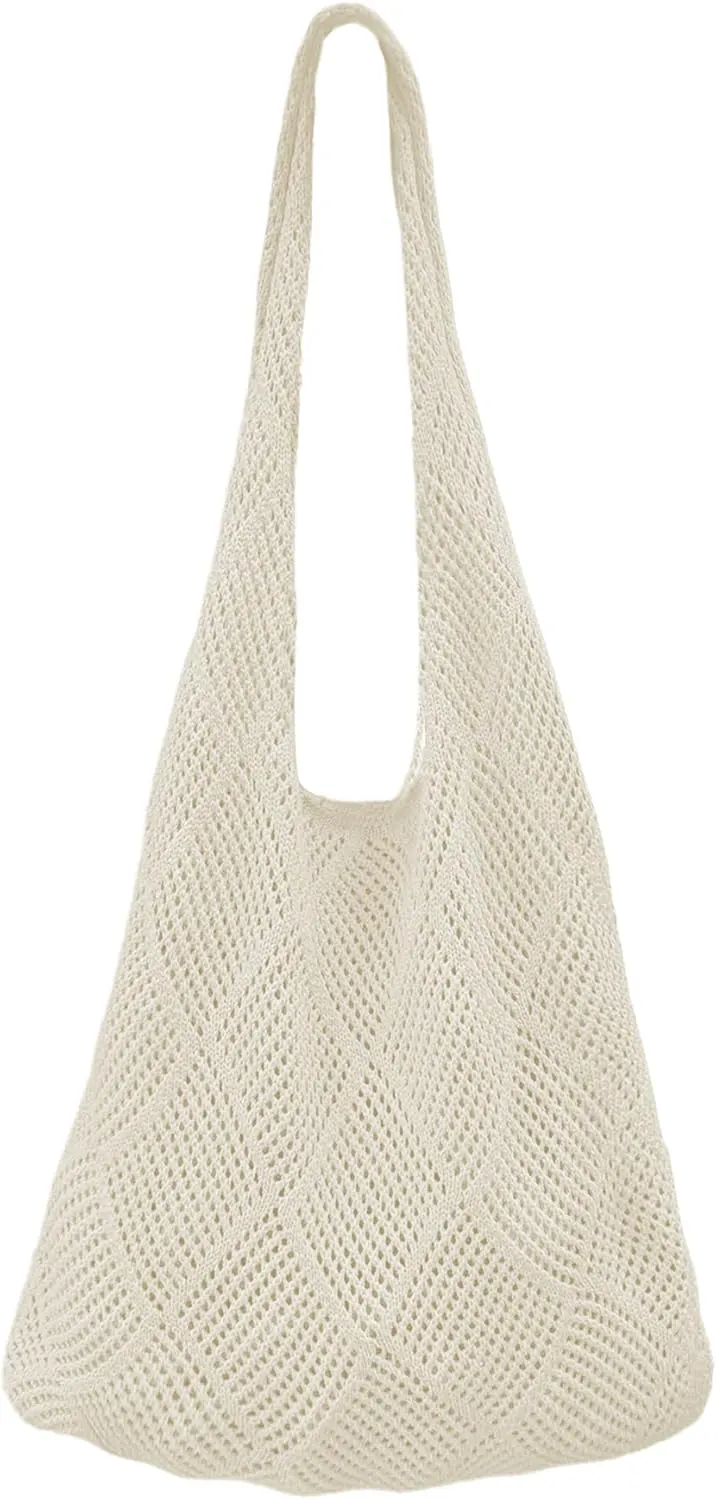 Crochet Tote Bag Women: Knit Bag for Summer Vacation Travel Beachy