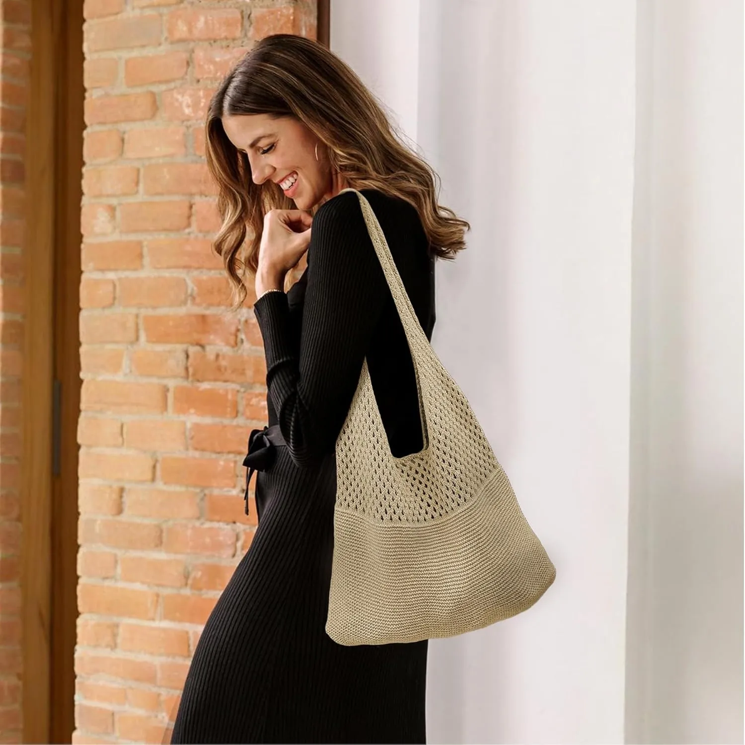 Crochet Tote Bag Women: Knit Bag for Summer Vacation Travel Beachy