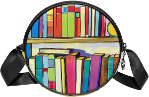 Crossbody Bags for Women,Crossbody Bag Men,Small Sling Bag,Cartoon Book Shelf,Crossbody Purse