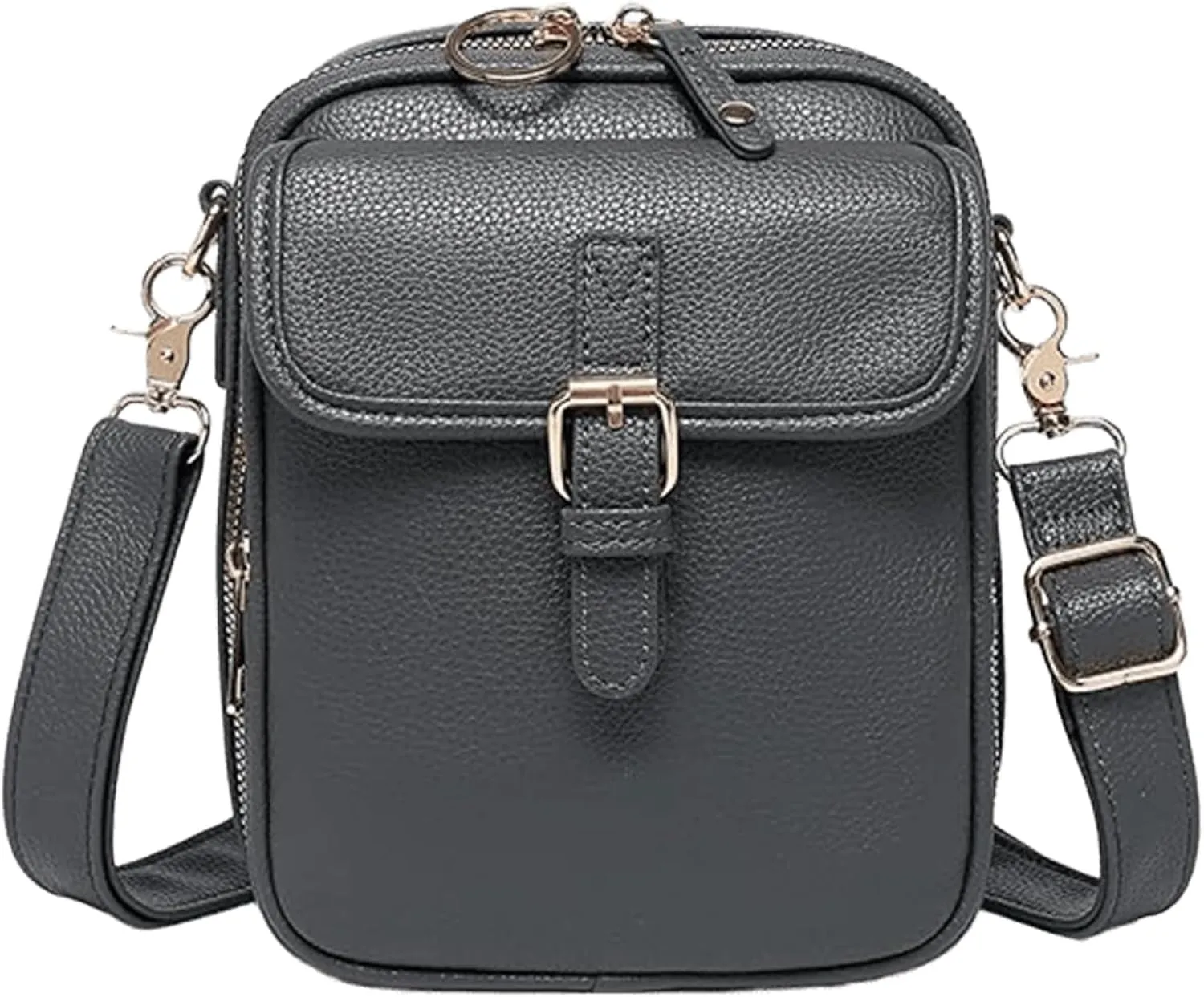 Crossbody Leather Bag, Vintage Vegan Leather Crossbody Messenger Bag with 10 Card Slots, Lightweight Shoulder Bags for Travel