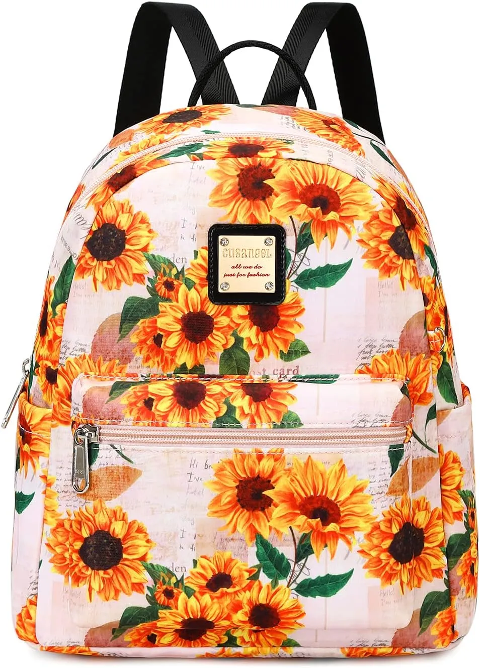 Cusangel Small Backpack For Women Flowers, Floral Small Backpack Girls,Water-resistant 10L Fashion lightweight cute Small Backpack Daypack mini Shoulder Bag Woman Kids School work