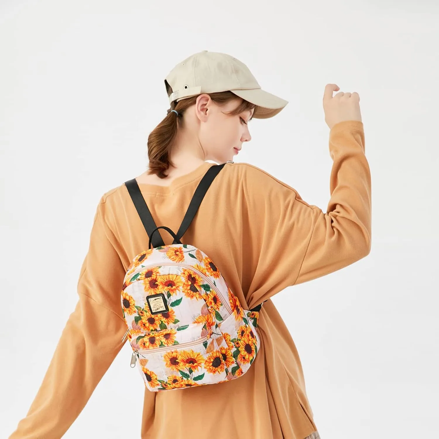 Cusangel Small Backpack For Women Flowers, Floral Small Backpack Girls,Water-resistant 10L Fashion lightweight cute Small Backpack Daypack mini Shoulder Bag Woman Kids School work