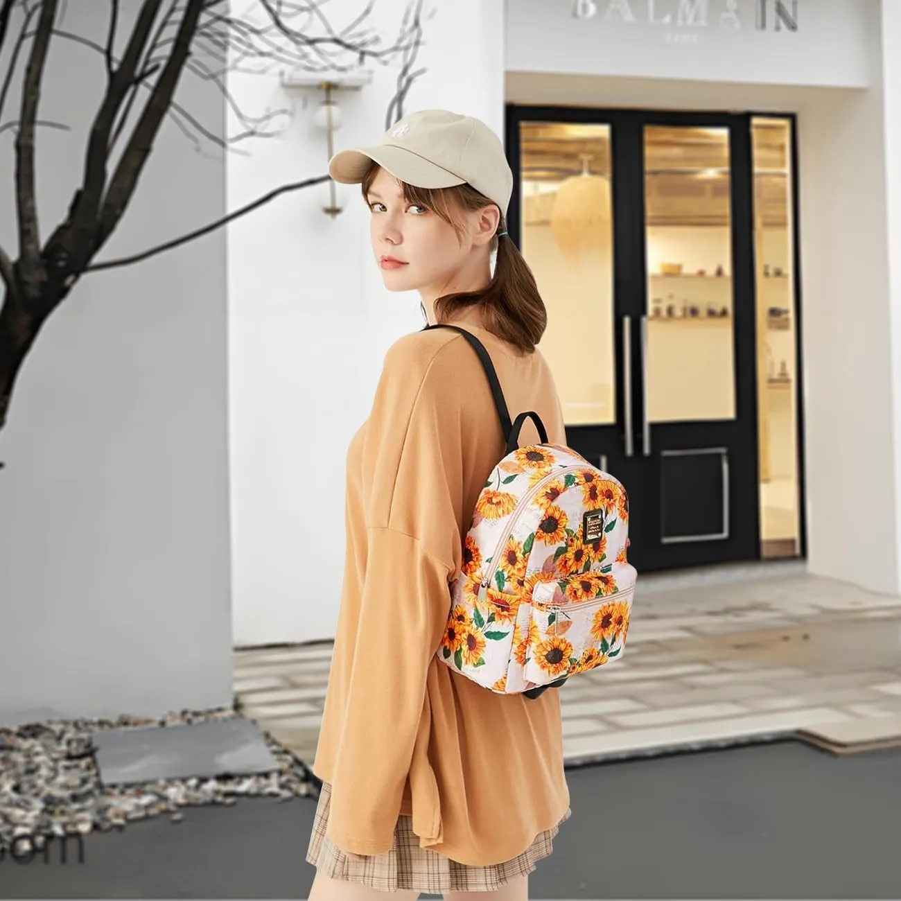 Cusangel Small Backpack For Women Flowers, Floral Small Backpack Girls,Water-resistant 10L Fashion lightweight cute Small Backpack Daypack mini Shoulder Bag Woman Kids School work