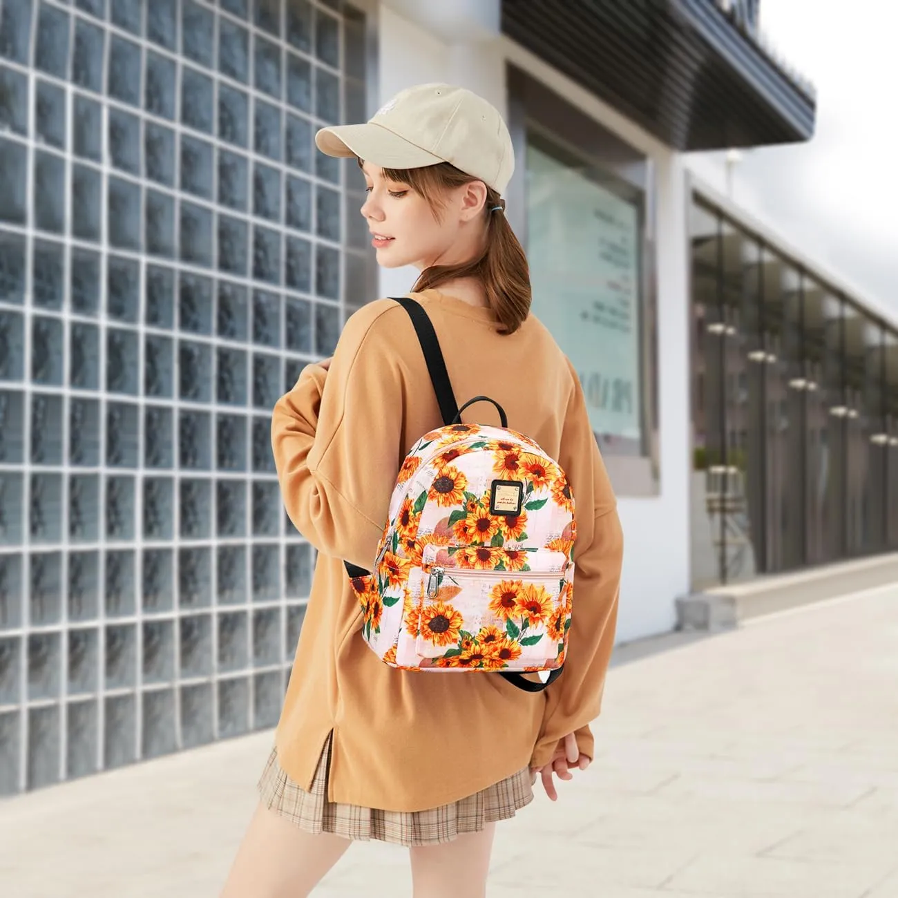 Cusangel Small Backpack For Women Flowers, Floral Small Backpack Girls,Water-resistant 10L Fashion lightweight cute Small Backpack Daypack mini Shoulder Bag Woman Kids School work
