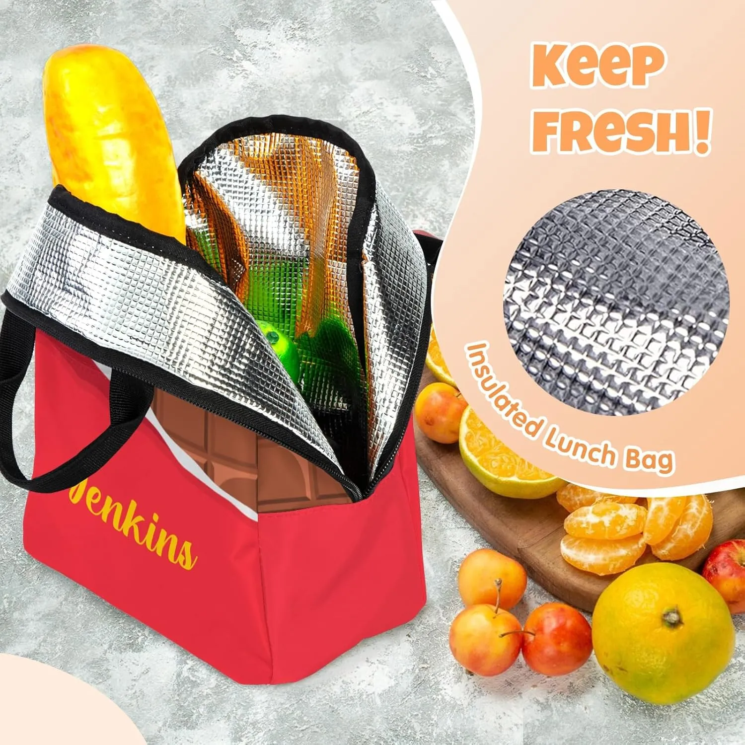 Custom Backpack for Girls, Lightweight Backpack Set with Lunch Bag and Pencil Case 3 pcs, Schoolbag for Elementary Junior High School Students 6-8 10-12 14-16, Chocolate