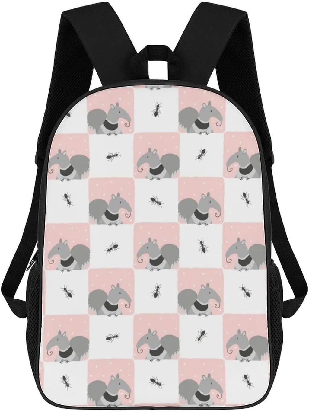 Cute Cartoon Anteater Unisex Backpack 17" Casual Daypacks Simple Shoulders Bag for Camping Hiking Travel Gear