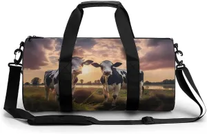 Cute Dairy Cows Sports Gym Bag Durable Workout Bags Travel Duffel Bags Yoga Exercise Bag for Women Men