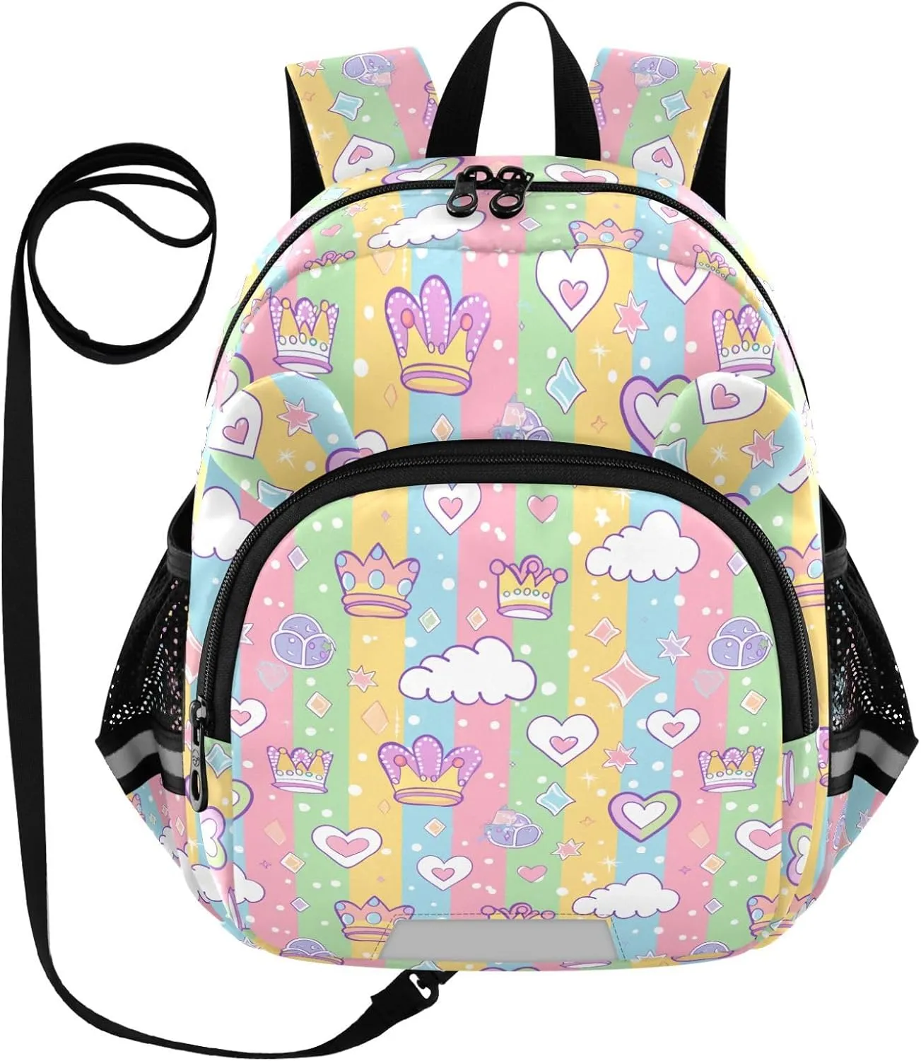 Cute Ears Preschool Backpacks Leash Boy's/Girl's Anti-Lost Personalized Daycare Bag with Reflective Strip Princess Dress Crown Cartoon mochila preescolar para ni?os