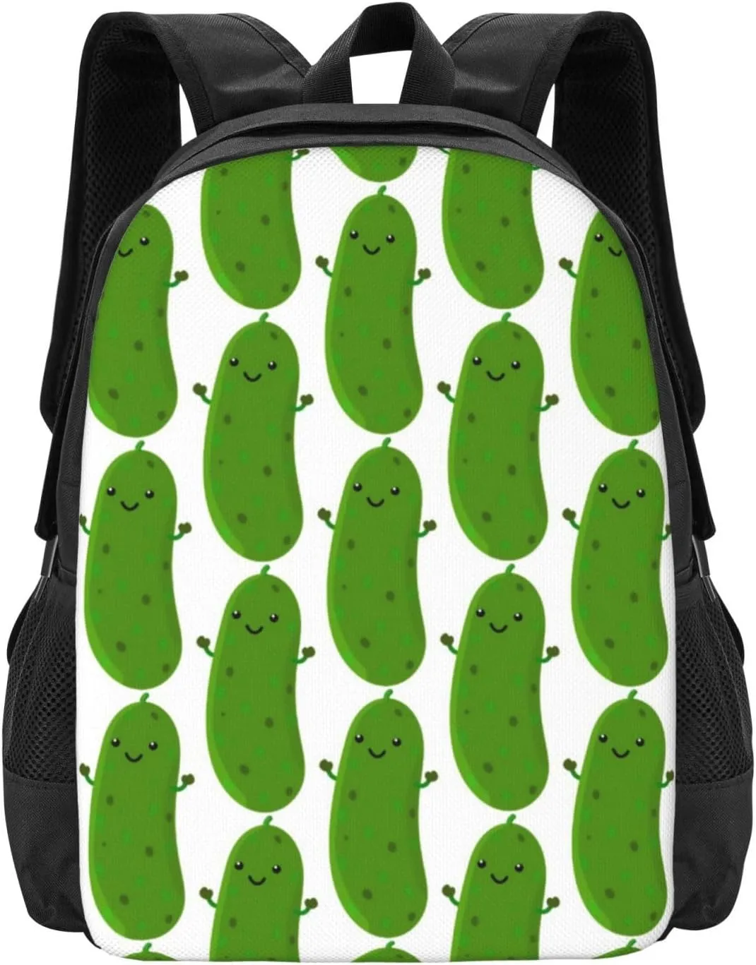 Cute Happy Pickle Cartoon Illustration Lightweight Packable Backpack Travel Casual Hiking Daypack Foldable Backpack For Men Women