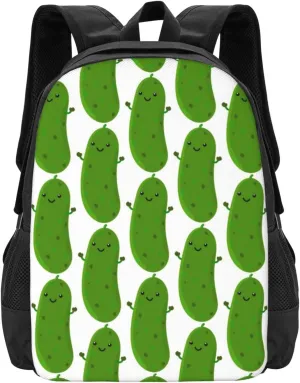 Cute Happy Pickle Cartoon Illustration Lightweight Packable Backpack Travel Casual Hiking Daypack Foldable Backpack For Men Women