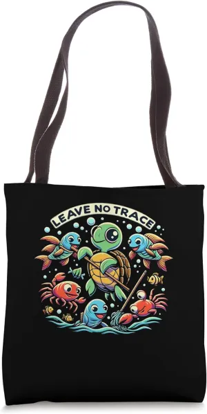 Cute Turtel Marine Anmails Leave No Trace Oceanography Tote Bag