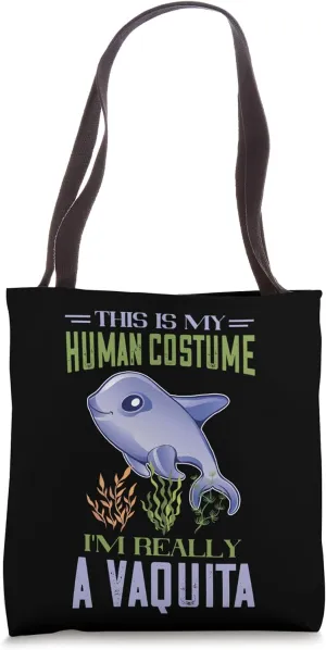 Cute Vaquita Human Costume Ocean Animal Cetacean Whale Tote Bag