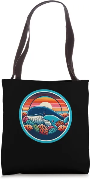 Cute Whales Animales Marine Life Oceanography Tote Bag