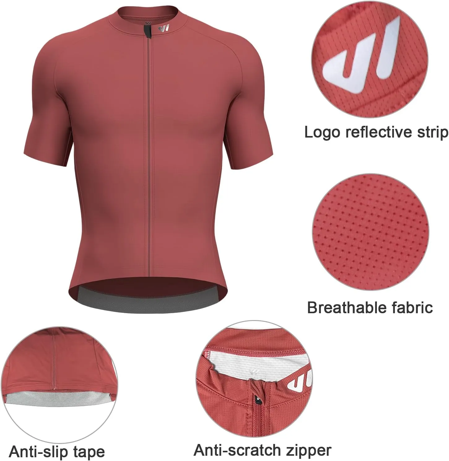 Cycling Jersey Men Short Sleeve, Road Bike Jerseys Full Zipper with Pockets, Bicycle Clothing Breathable Quick Dry
