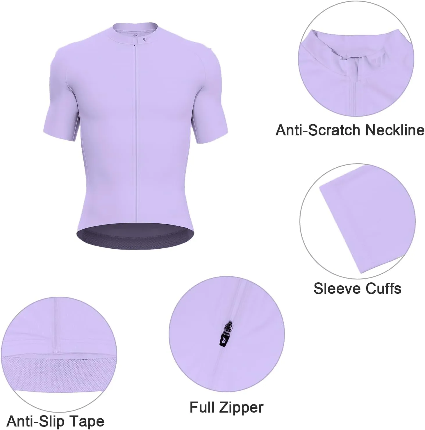 Cycling Jersey Men Short Sleeve, Road Bike Jerseys Full Zipper with Pockets, Bicycle Clothing Breathable Quick Dry