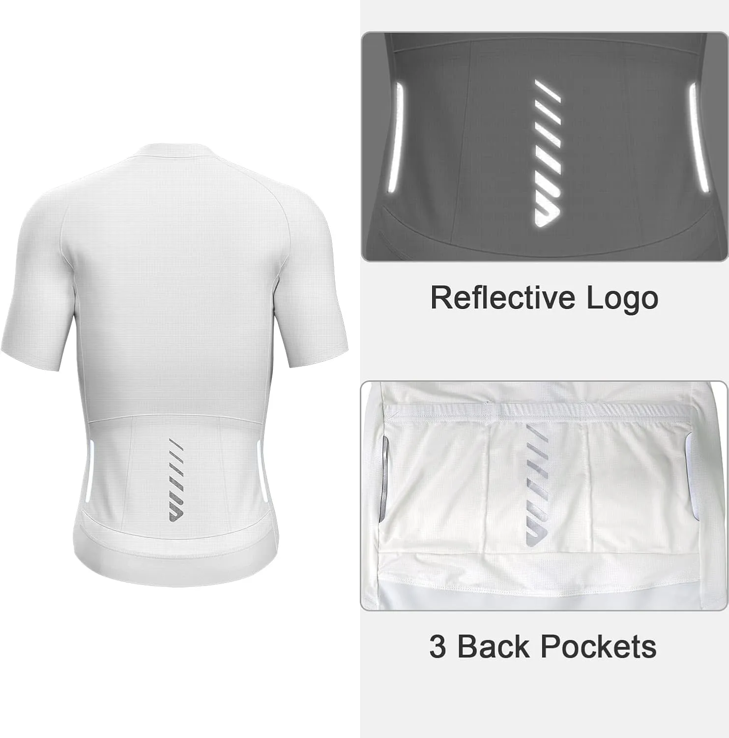 Cycling Jersey Men Short Sleeve, Road Bike Jerseys Full Zipper with Pockets, Bicycle Clothing Breathable Quick Dry