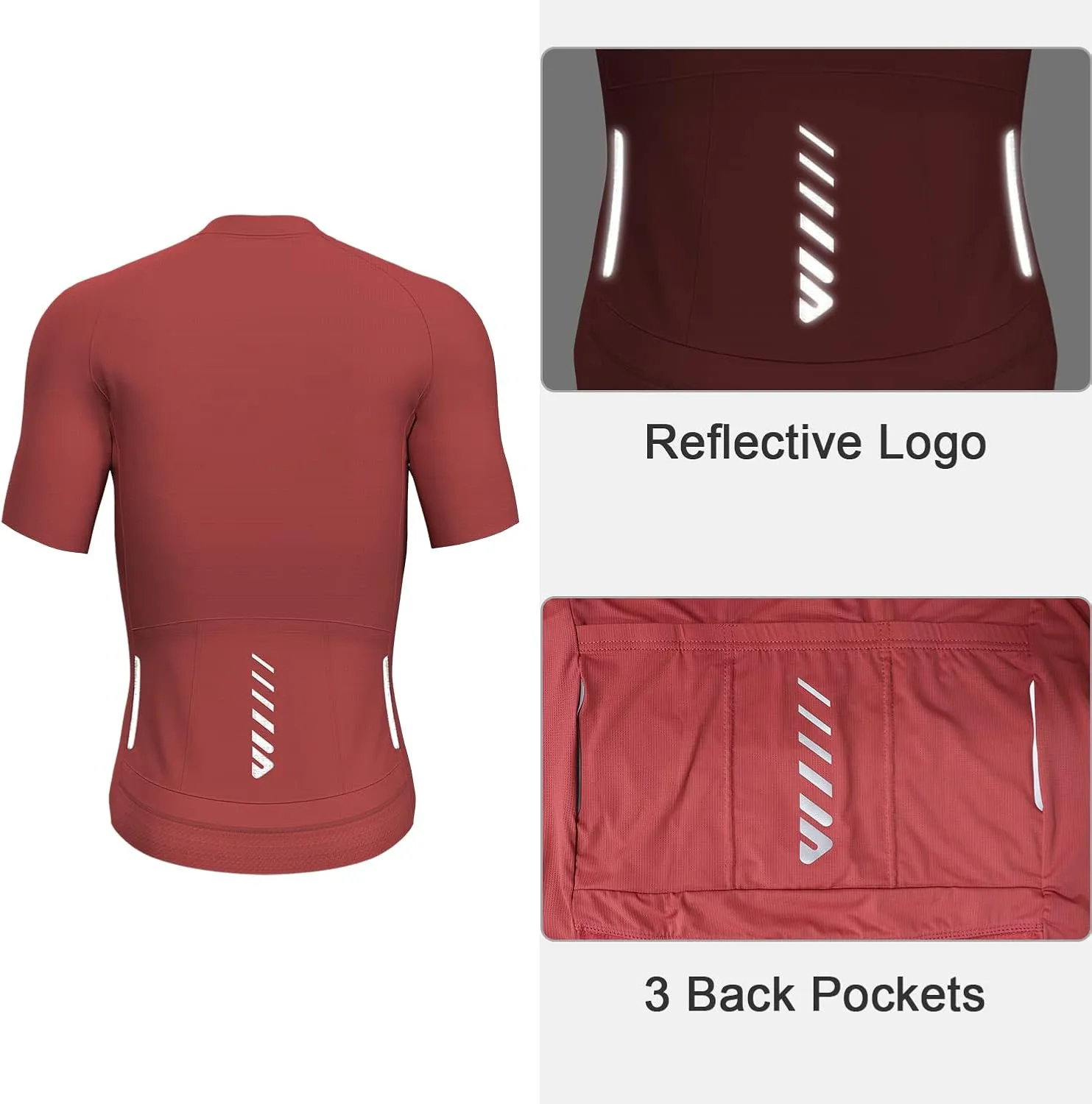 Cycling Jersey Men Short Sleeve, Road Bike Jerseys Full Zipper with Pockets, Bicycle Clothing Breathable Quick Dry