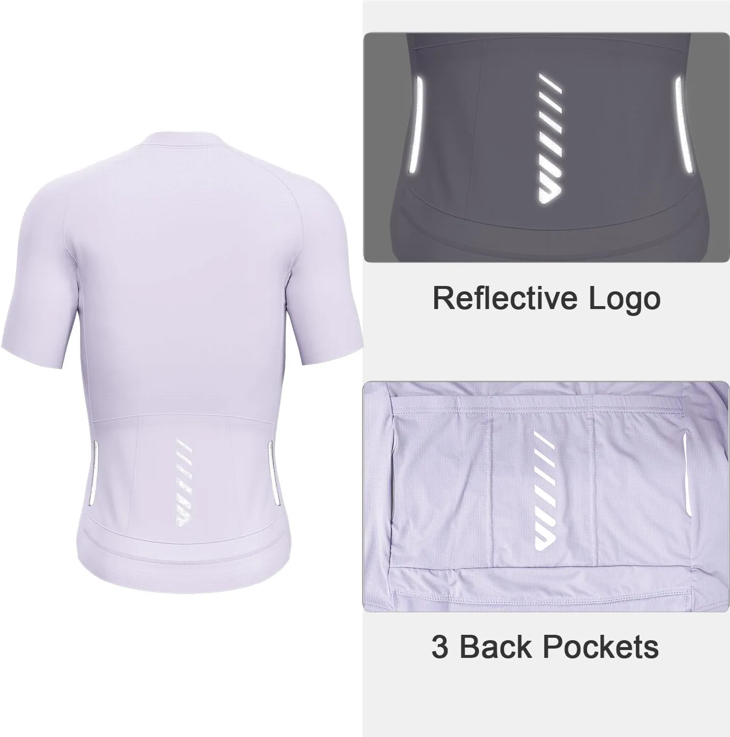 Cycling Jersey Men Short Sleeve, Road Bike Jerseys Full Zipper with Pockets, Bicycle Clothing Breathable Quick Dry