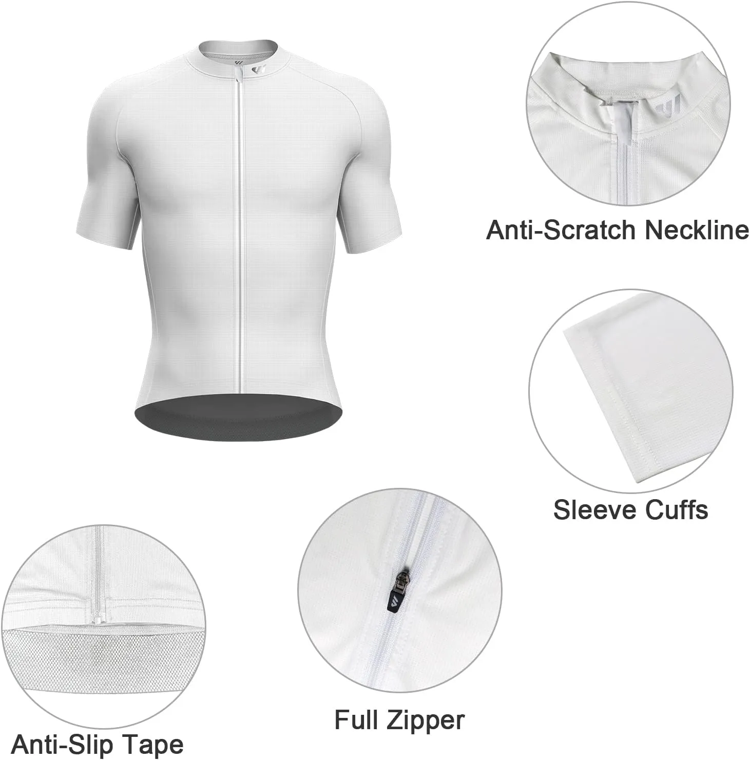 Cycling Jersey Men Short Sleeve, Road Bike Jerseys Full Zipper with Pockets, Bicycle Clothing Breathable Quick Dry