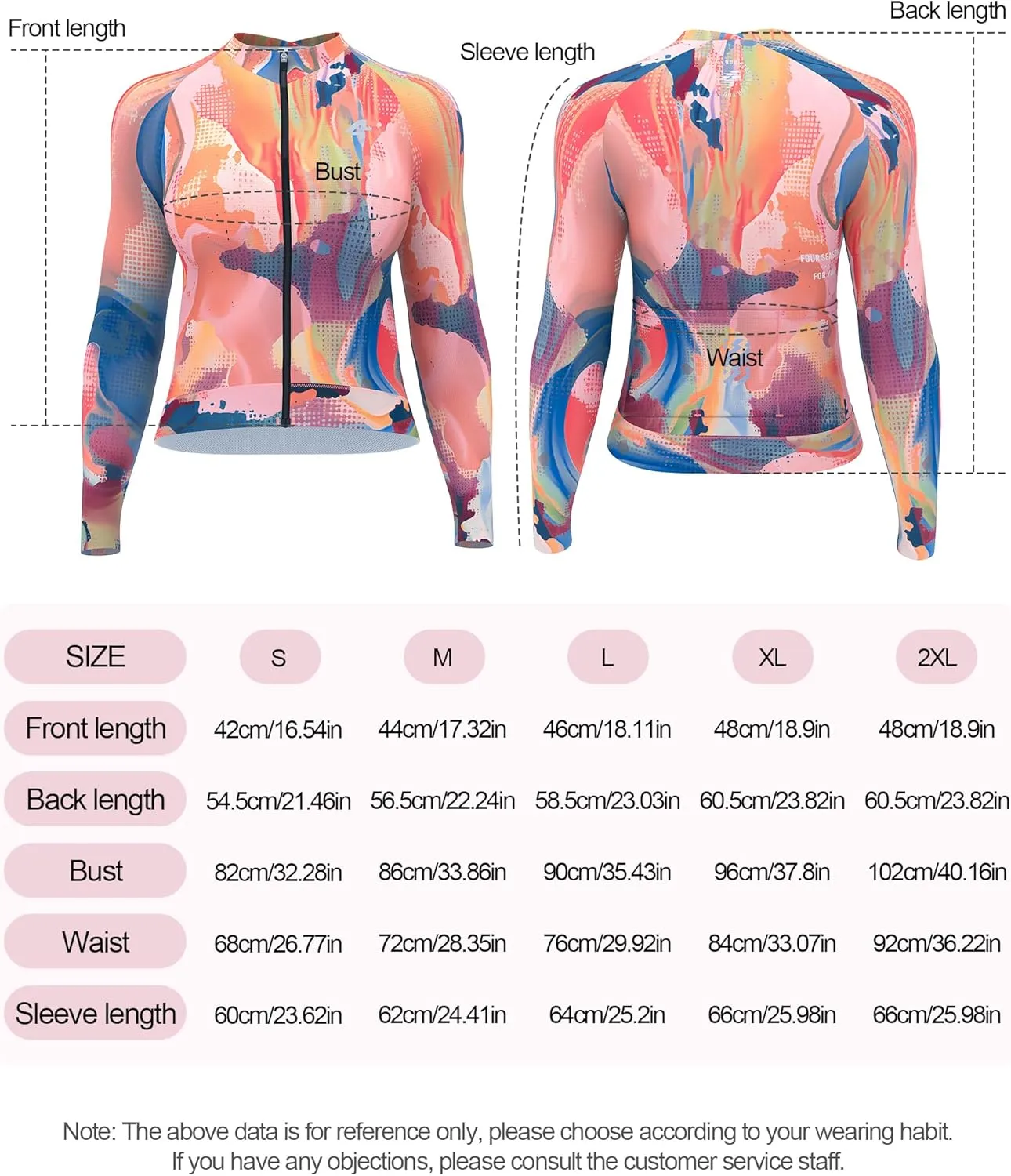 Cycling Jersey Women Long Sleeve, Breathable Bike Jersey with Pockets, Bike Shirts for Bicycle Road Biking Riding
